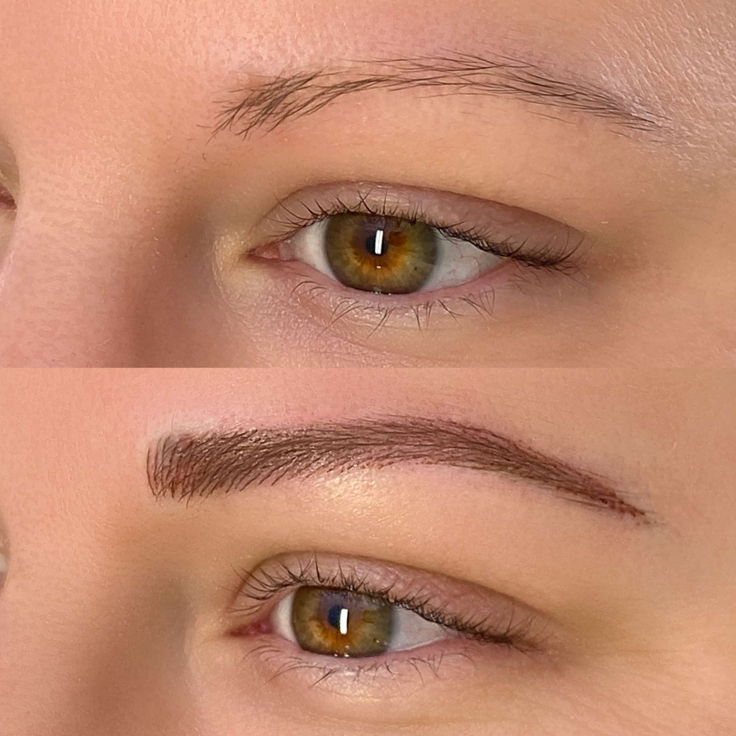 Medium Brown Eyebrow Microblading and Nano brows