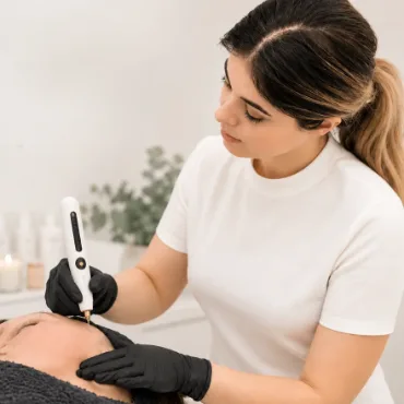 Plasma pen fibroblast skin tightening treatment at ELKA Clinic Perth
