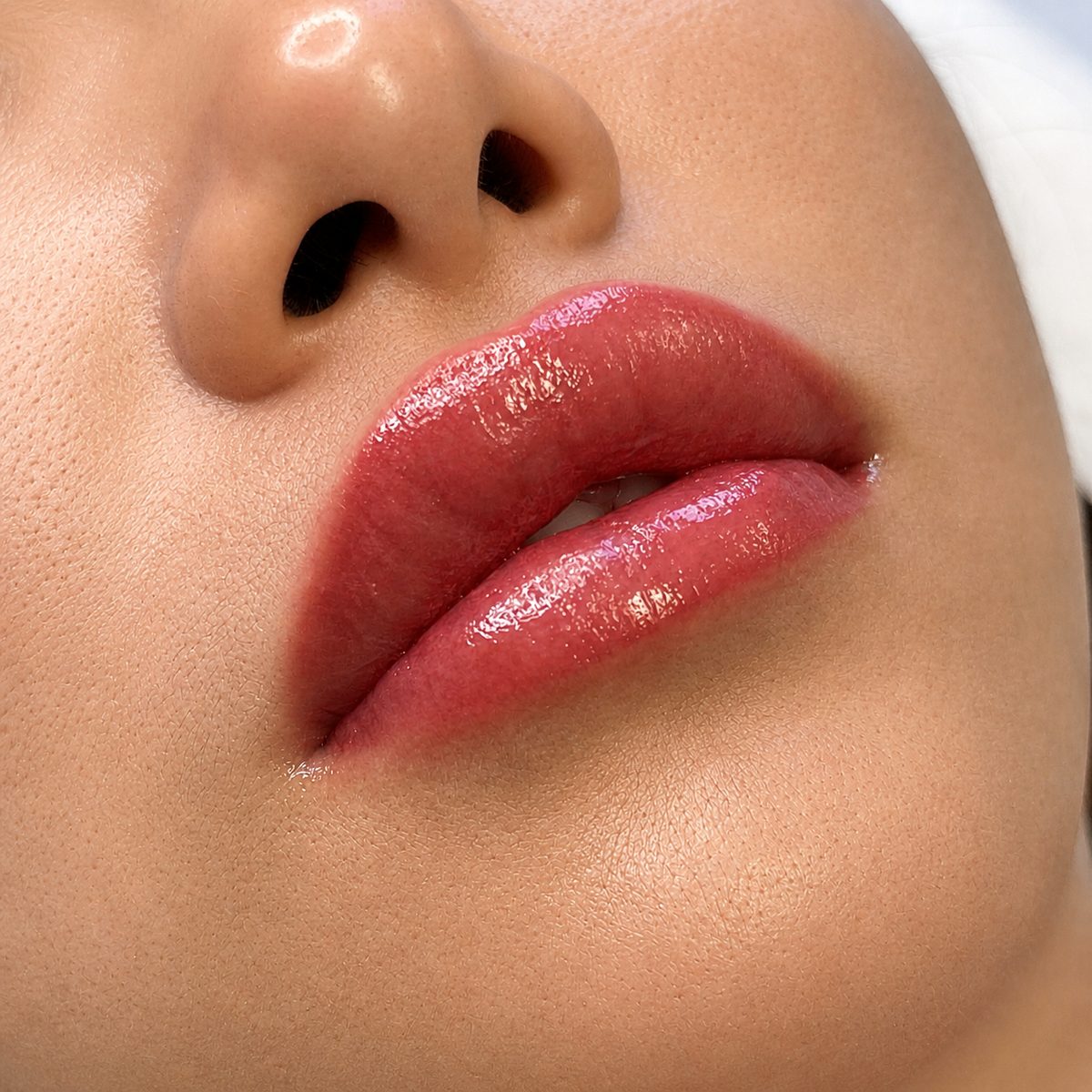 Lip blush tattoo immediately after treatment at ELKA CLINIC Perth