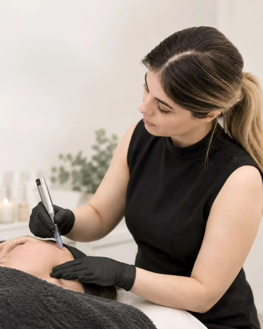 Maryam, Senior Skin Therapist, performing plasma pen fibroblast at ELKA CLINIC Perth